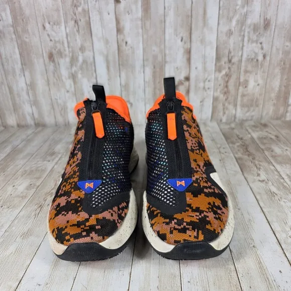 Nike PG 4 Basketball Shoes Orange Pixel Camo Zip Mens Size 10.5