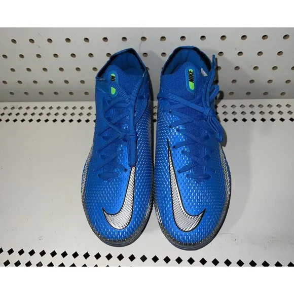 Nike Phantom GT Elite SG Pro AC Soccer Cleats Mens Size 5 Womens 6.5 Blue Silver