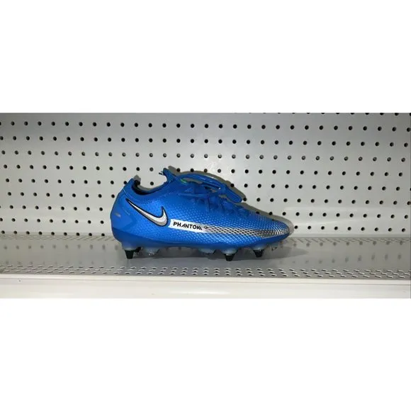 Nike Phantom GT Elite SG Pro AC Soccer Cleats Mens Size 5 Womens 6.5 Blue Silver
