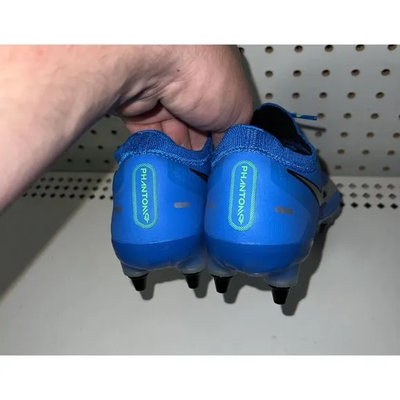 Nike Phantom GT Elite SG Pro AC Soccer Cleats Mens Size 5 Womens 6.5 Blue Silver
