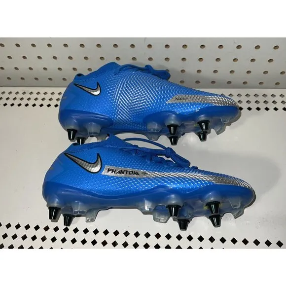 Nike Phantom GT Elite SG Pro AC Soccer Cleats Mens Size 5 Womens 6.5 Blue Silver