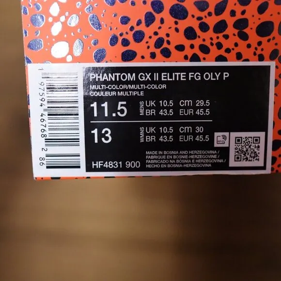 Nike Phantom GX II Elite FG OLY P &quot;Olympic Safari&quot; HF4831-900 Men's 11.5