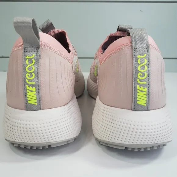 Nike React Escape Run FlyKnit Pink Oxford Volt DC4269-101 Running Shoes size 7.5