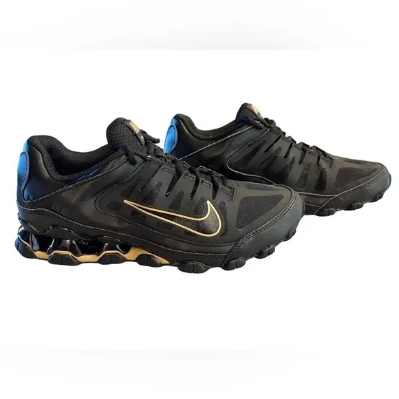 Nike REAX 8 TR Men's 7.5 M Black and Metallic Gold Training Shoes