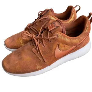 Nike Roshe One Premium Lace Up Athletic Shoes Metallic Tawny Bronze Orange- 7.5