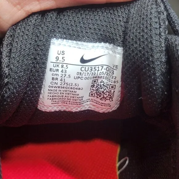 🤩Nike Run Swift 2 Road Running Men's Shoes Sz 9.5 Rare Black Red CU3517-003 New