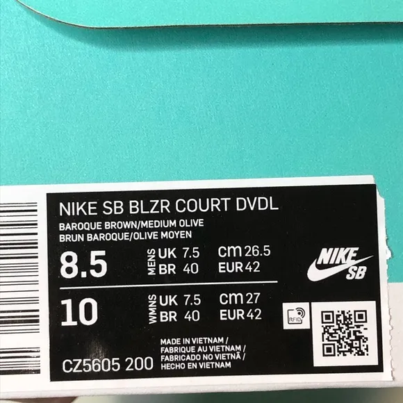Nike SB Men Size 8.5 DVDL Brown Skater Sneakers