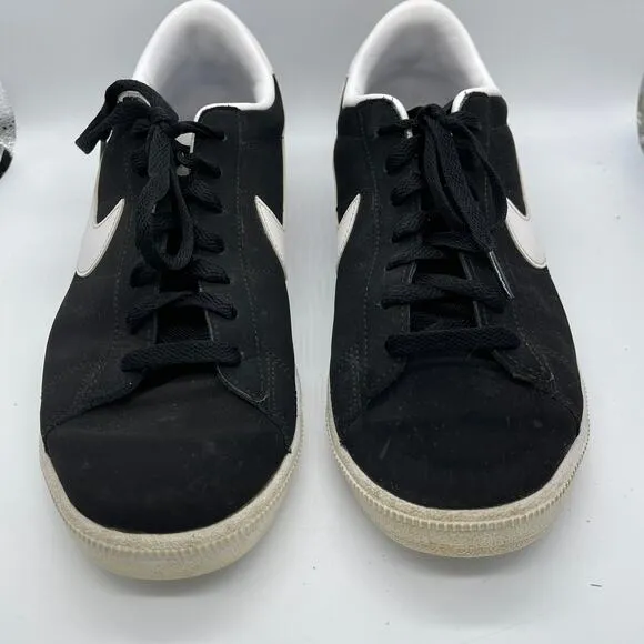 Nike Shoes Mens 9.5 Classic Tennis Sneaker 312495-011 Black Leather Lace Up Flat