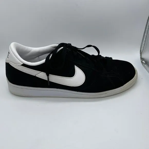 Nike Shoes Mens 9.5 Classic Tennis Sneaker 312495-011 Black Leather Lace Up Flat