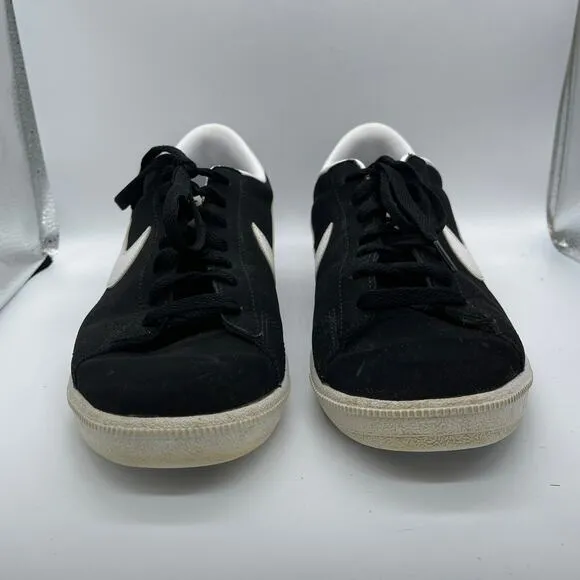 Nike Shoes Mens 9.5 Classic Tennis Sneaker 312495-011 Black Leather Lace Up Flat