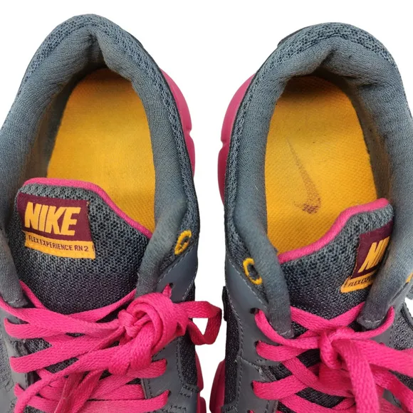 Nike Shoes Womens 6 Hot Pink Gray White Swoosh Tennis Running Gym Sneakers