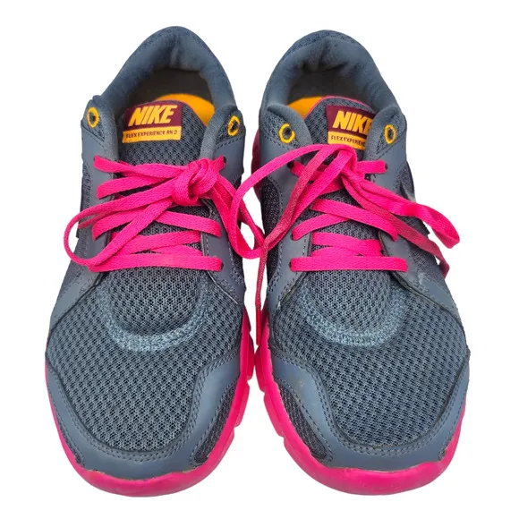 Nike Shoes Womens 6 Hot Pink Gray White Swoosh Tennis Running Gym Sneakers