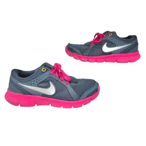 Nike Shoes Womens 6 Hot Pink Gray White Swoosh Tennis Running Gym Sneakers