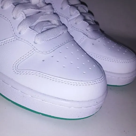 Nike Sneakers Size 5.5 Youth Court Borough Mid 2 GS White Gray Green Kids Shoes