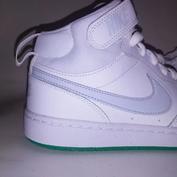 Nike Sneakers Size 5.5 Youth Court Borough Mid 2 GS White Gray Green Kids Shoes