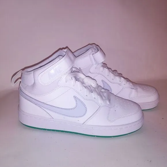 Nike Sneakers Size 5.5 Youth Court Borough Mid 2 GS White Gray Green Kids Shoes