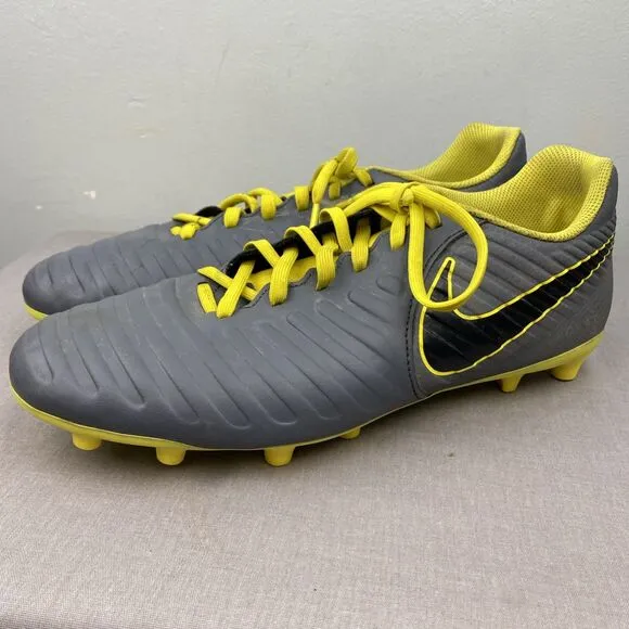 Nike soccer cleats men 9.5 gray lace legend 7 tiempo FG a02597-070 Leather