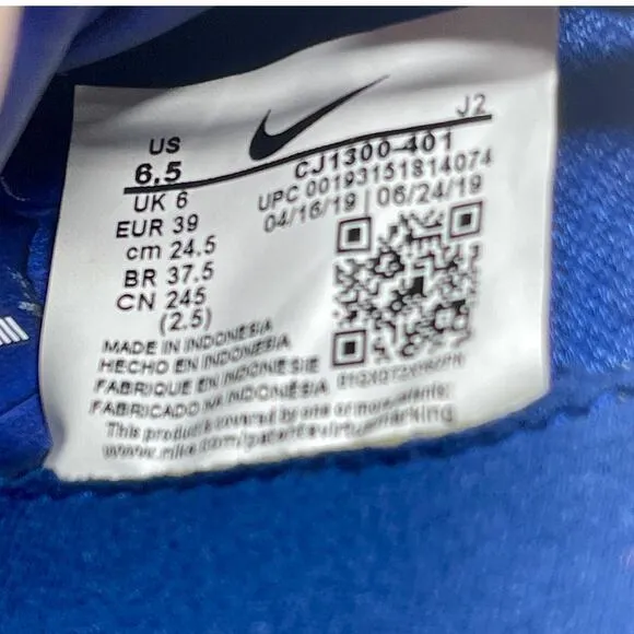 Nike Soccer Shoes 10A 73P Mercurial MDS Womens 8 = Mens 6 1/2 Blue 103.5=I.7.7