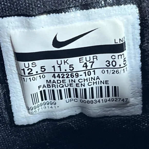 Nike Superbad Black White Football Cleats RARE  2010 442269-101 Men Size 12.5