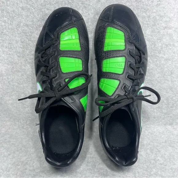 Nike T90 Soccer Cleats Total 90 Black Green 386471-013 Men's Size 7.5 US 2010