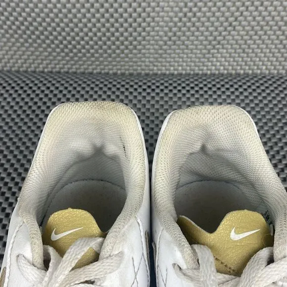Nike Tiempo Soccer Sneakers Shoes Youth 6 Y White Metallic Gold Lace Up