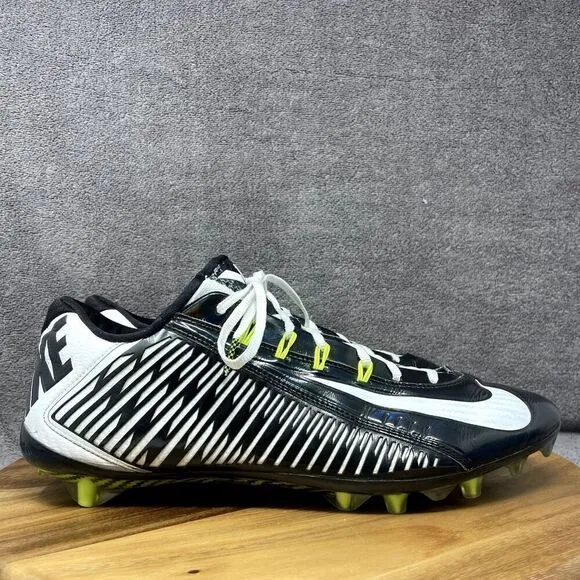 Nike Vapor Carbon Elite TD Football Cleats Shoes 631425-010 Black White Size 14