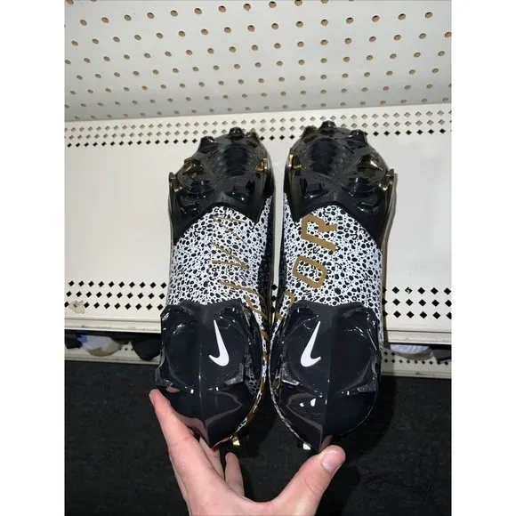 Nike Vapor Edge Elite 360 Black Metallic Gold Mens Football Cleats Size 16