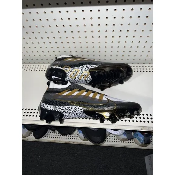 Nike Vapor Edge Elite 360 Black Metallic Gold Mens Football Cleats Size 16