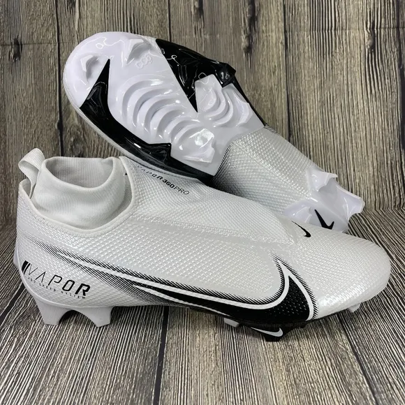 Nike Vapor Edge Pro 360 White/Black Football Cleats Sz 14 AO8277-100