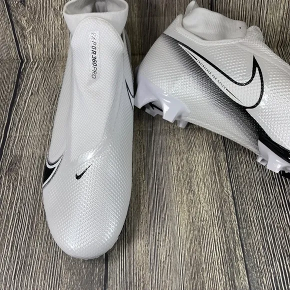 Nike Vapor Edge Pro 360 White/Black Football Cleats Sz 14 AO8277-100