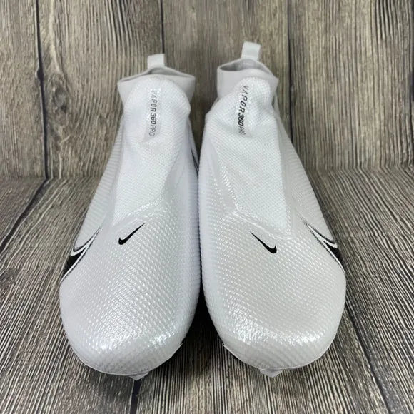 Nike Vapor Edge Pro 360 White/Black Football Cleats Sz 14 AO8277-100