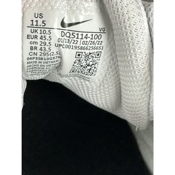 Nike Vapor Edge Shark Football Cleats Size 11.5 White/Black/Grey DQ5114-100 NEW