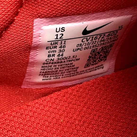 Nike Vapor Edge Turf Size 12 Ohio State PE Football Training Shoes CV1672-602