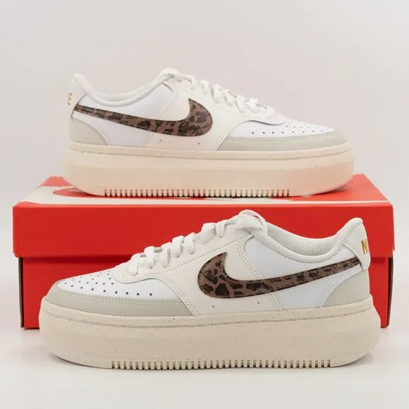 Nike Women's Court Vision Alta 'Leopard' DO2791-100 Platform Sneaker size 8.5