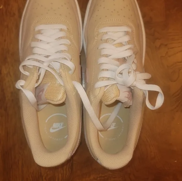 Nike Women's Court Vision Low Beige Pink Camo Shoes Sneakers