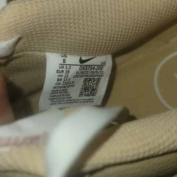 Nike Women's Court Vision Low Beige Pink Camo Shoes Sneakers