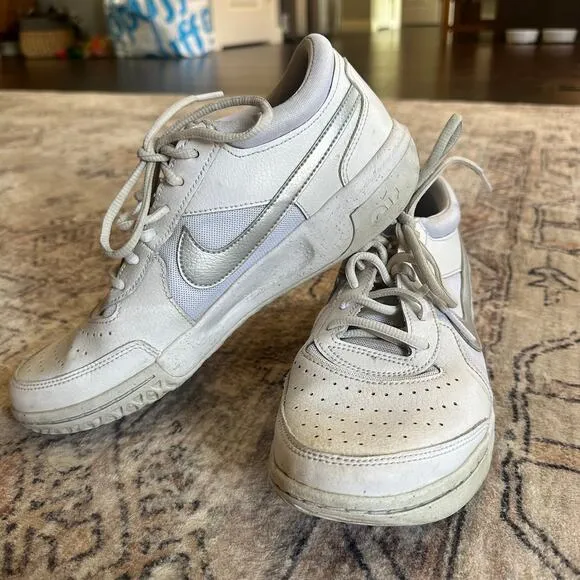 Nike Women's Zoom Court Lite 3 White &amp; Silver Tennis Shoes Women's Size 8.5
