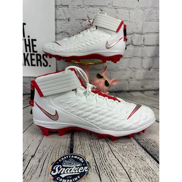 Nike x Ohio State PE Force Savage Pro 2 Football Cleats Shoes Mens 14 Red White