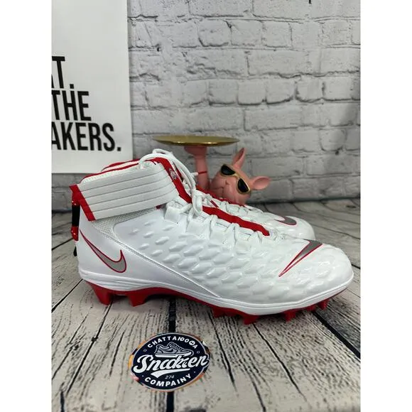 Nike x Ohio State PE Force Savage Pro 2 Football Cleats Shoes Mens 14 Red White