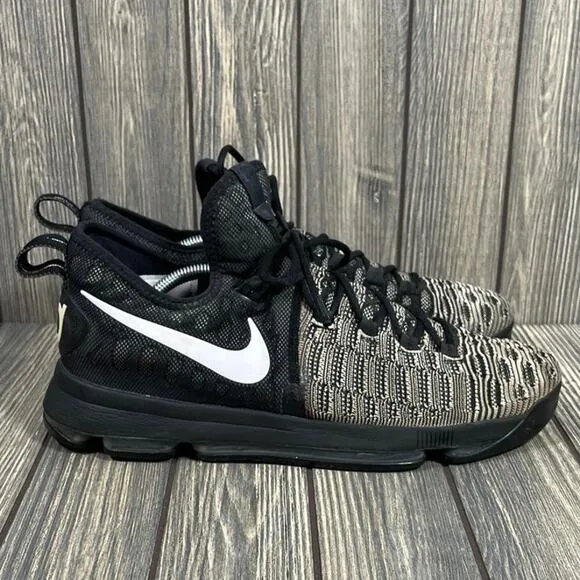 Nike Zoom KD 9 Oreo Black White Men Basketball Sneakers Shoes Sz 12 Court