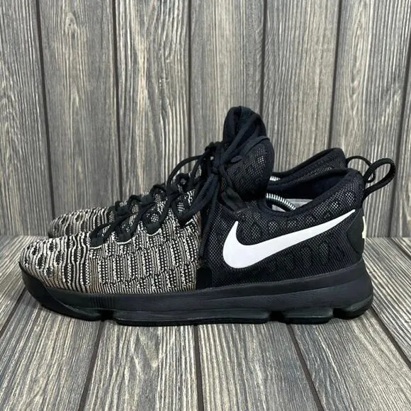 Nike Zoom KD 9 Oreo Black White Men Basketball Sneakers Shoes Sz 12 Court