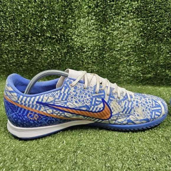 Nike Zoom Mercurial Vapor 15 Academy CR7 IC Azulejo Blue Soccer Shoes Mens 12