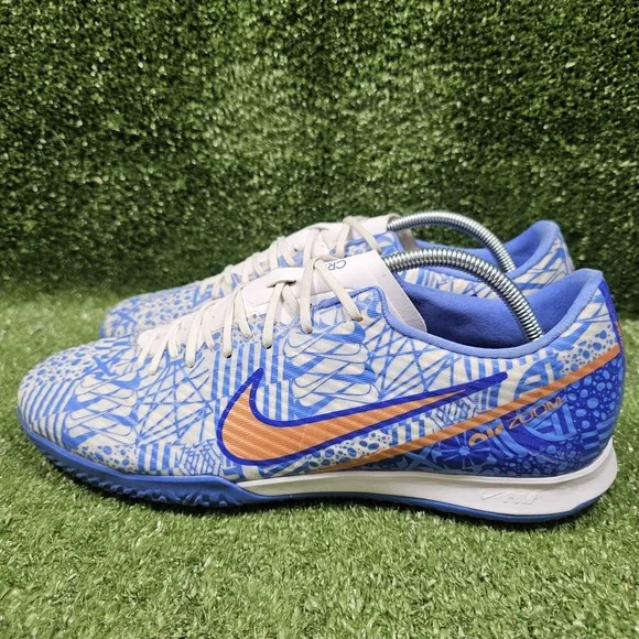 Nike Zoom Mercurial Vapor 15 Academy CR7 IC Azulejo Blue Soccer Shoes Mens 12