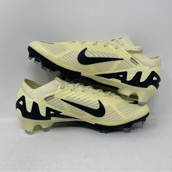 Nike Zoom Mercurial Vapor 15 Elite FG Soccer Cleats Yellow Black Size 4