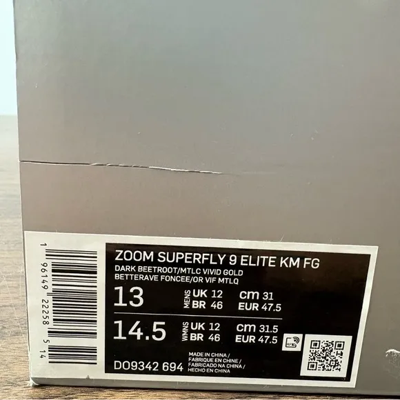 Nike Zoom Superfly 9 Elite FG KM ‘Mbappe' Soccer Shoes DO9342-694 Men’s Size 13