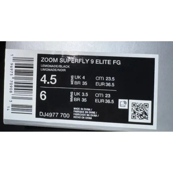 Nike Zoom Superfly 9 Elite FG Soccer Cleats Mens Size 4.5 Womens 6 DJ4977-700