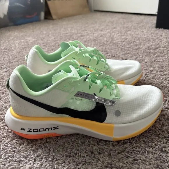 Nike ZoomX Ultrafly Trail Men's Size 11.5 White Green Orange Shoes DX1978-102