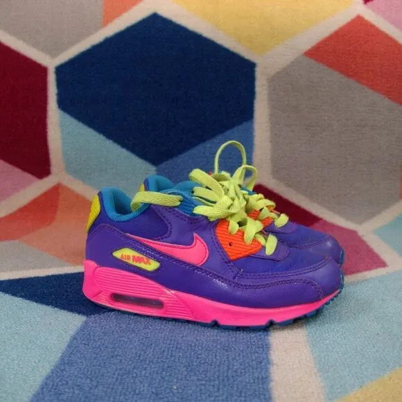 Nike Air Max 90 GS Hyper Grape Sneakers Purple Pink Youth Size 1Y US