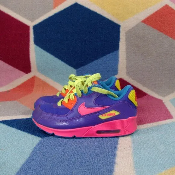 Nike Air Max 90 GS Hyper Grape Sneakers Purple Pink Youth Size 1Y US