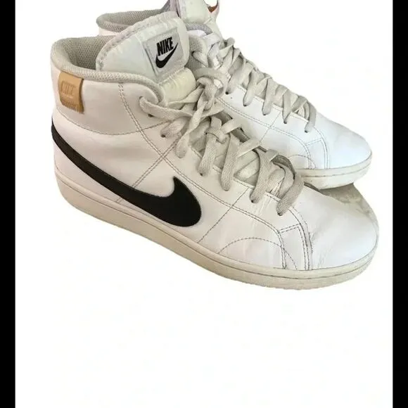Nike Court Royale 2 Mid Leather Shoes Mens White Black CQ9179-100 Size 10